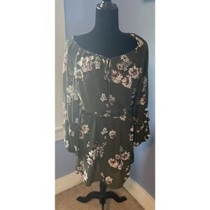 Krazy Kat Women Formal Casual Floral Dress Long Sleeve Size small